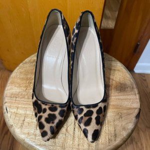 J Crew Collection Leopard Elsie Calf Hair Pump